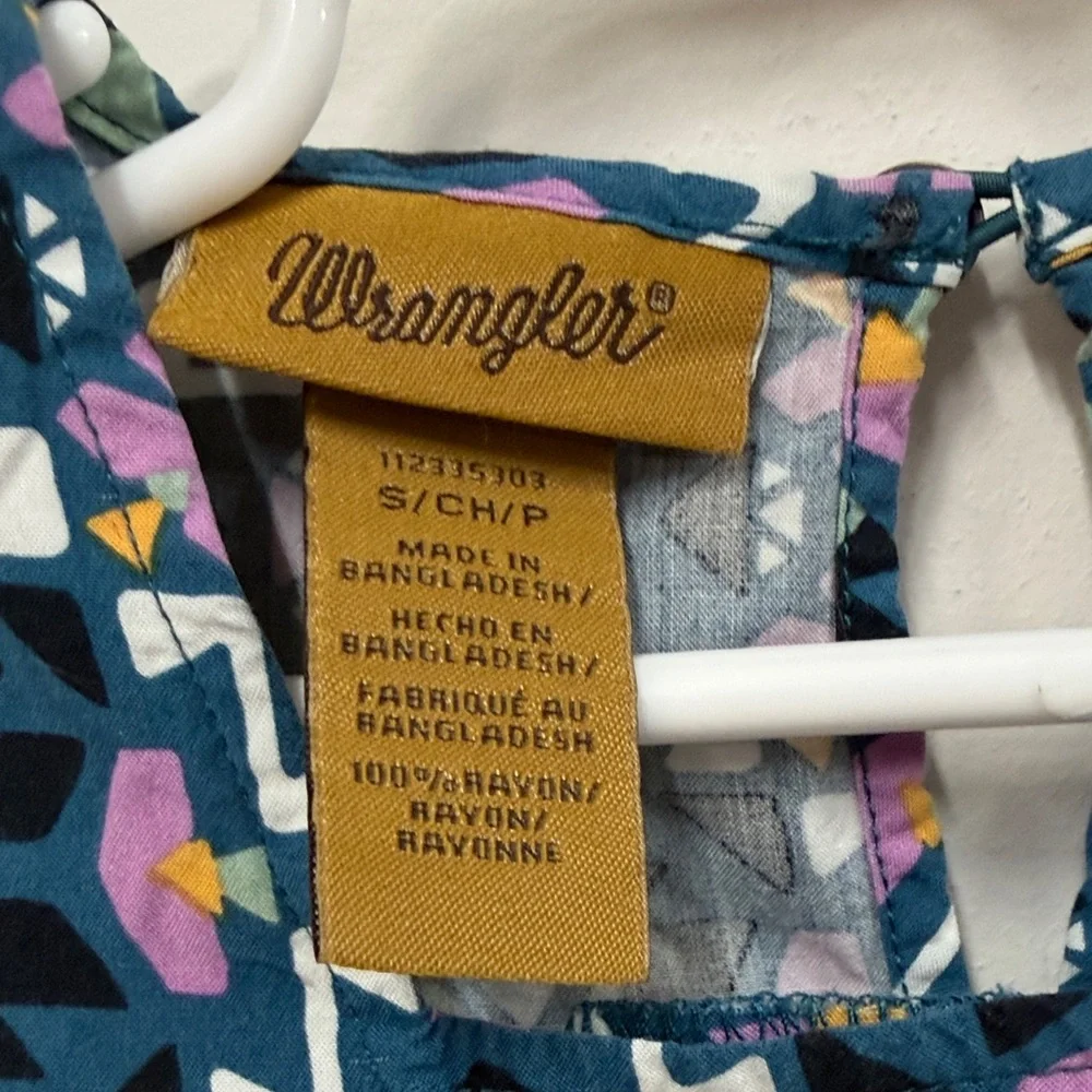 Wrangler Blue and Pink Geometric Dress S